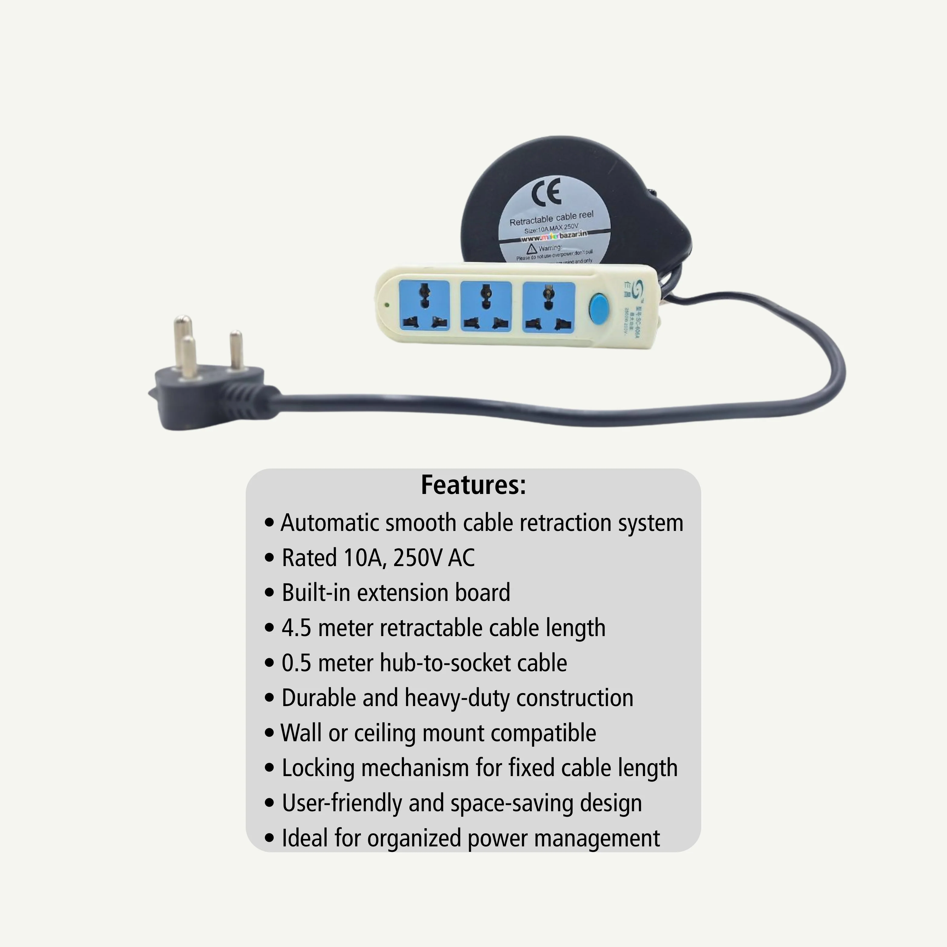 250V Automatic Cable Retraction Reels With Attached Extension - Image 2