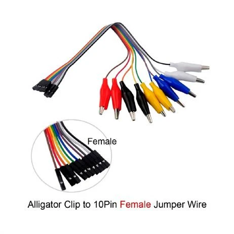 10pins Dupont Jumper Wire To Alligator Clip (20cm) - Image 5