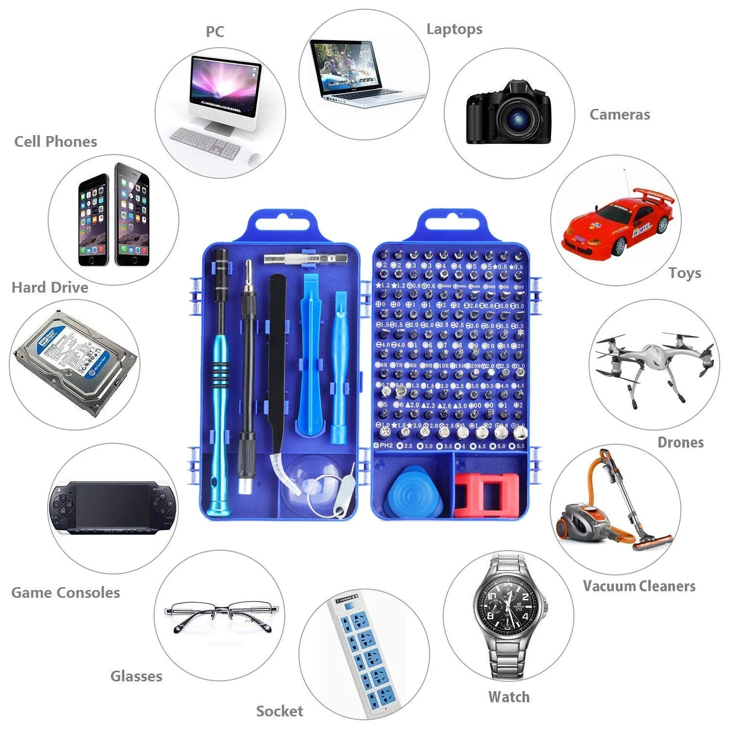 110 in 1 Professional Precision Screwdriver Set / Multi-Function Magnetic Repair Tool Kit - Image 22