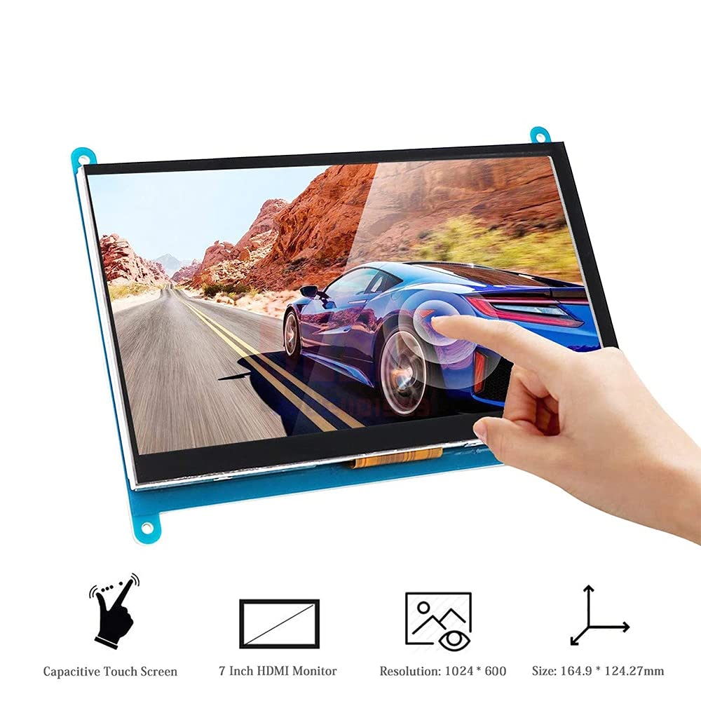 18cm (7inch) LCD Capacitive Touch Screen Display with HDMI for Raspberry Pi (1024 x 600 Resolution) - Image 2