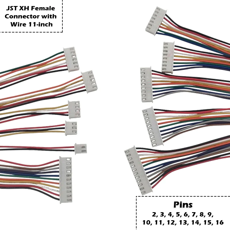 JST XH 2.54mm Female Connector with Wire 11-inch