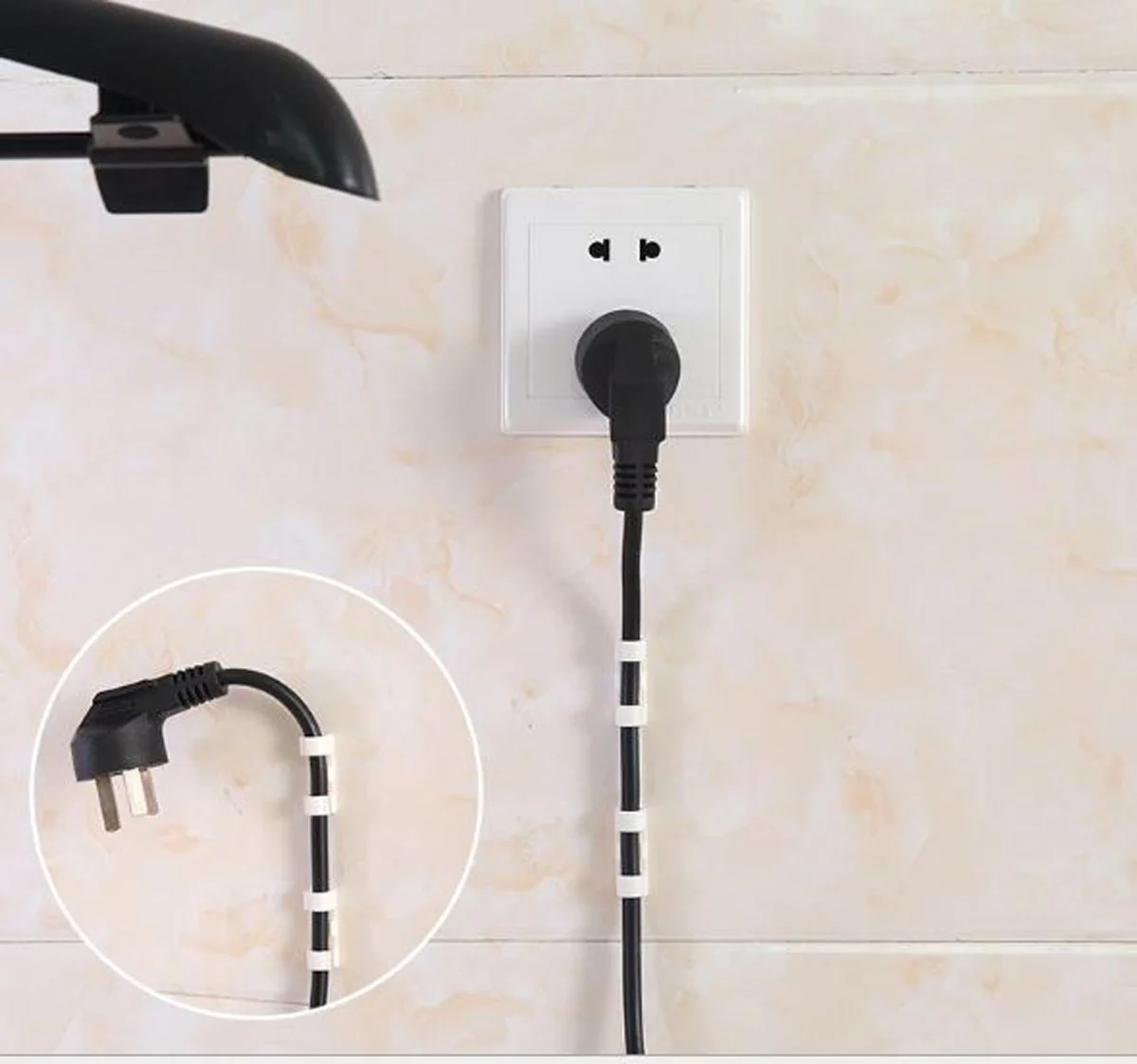 20 Pcs Self-Adhesive Cable Clips Organizer - Black/White/Transparent - Image 7
