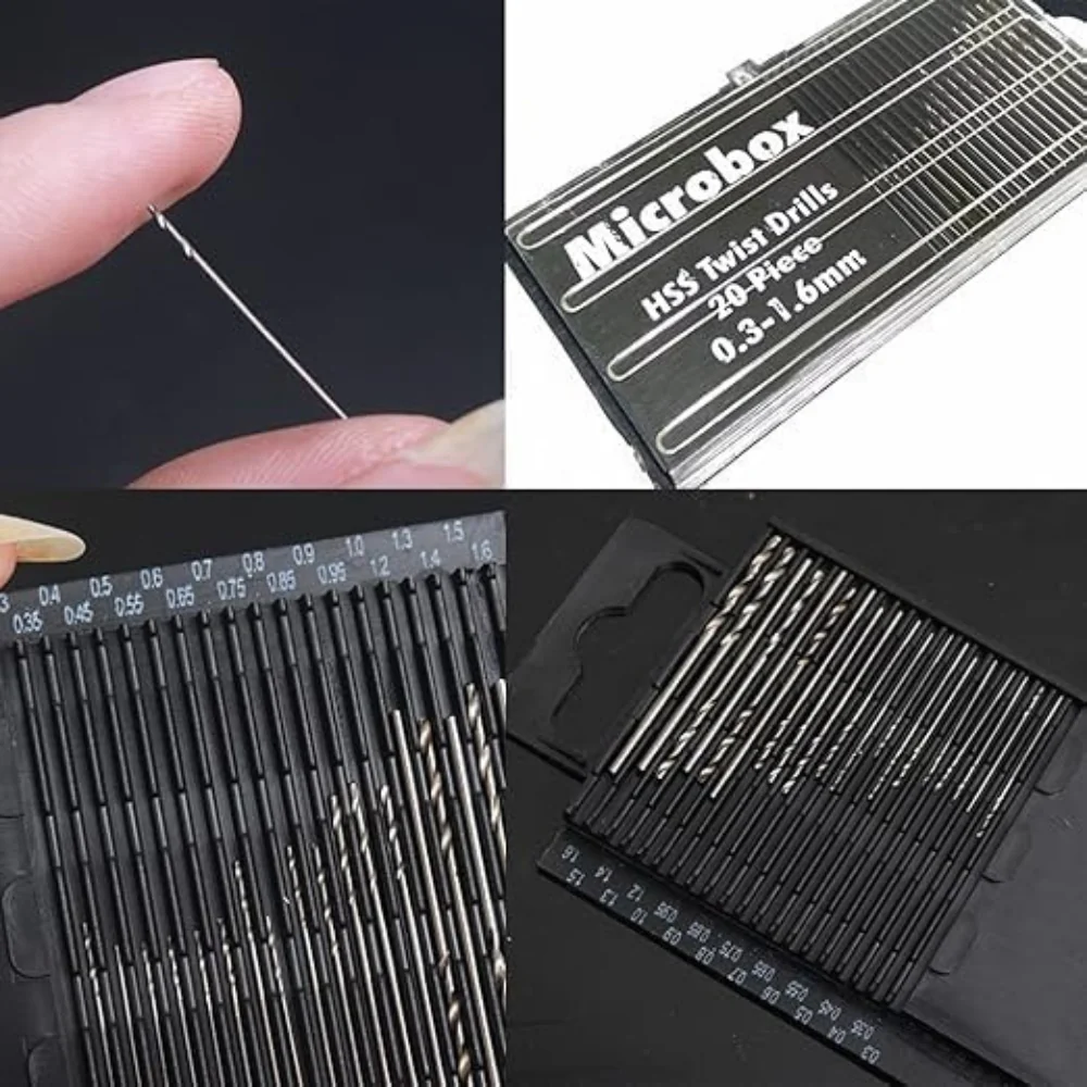 20pcs Micro HSS Twist Drill Bit Set 0.3mm–1.6mm for Model Craft and PCB Drilling - Image 8