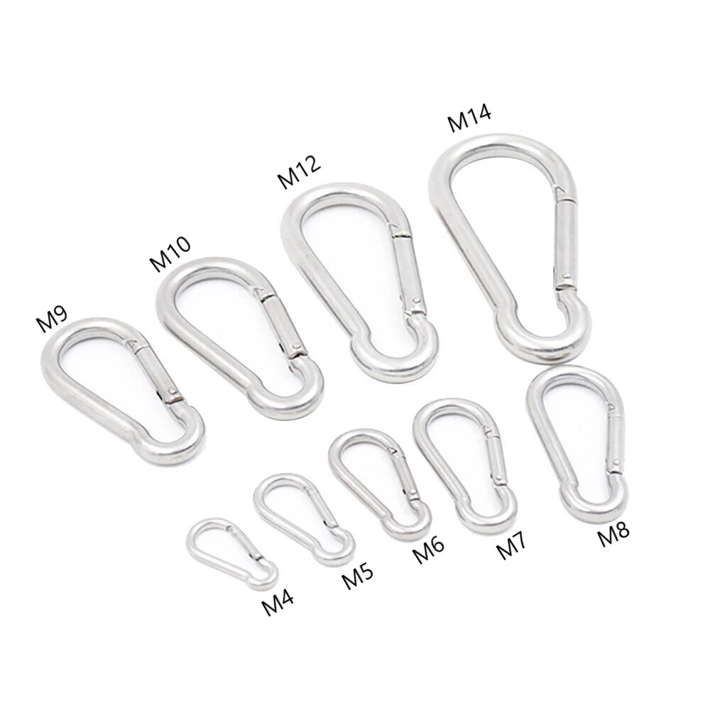 304 Stainless Steel Spring Carabiner Snap Hook Keychain - Image 9