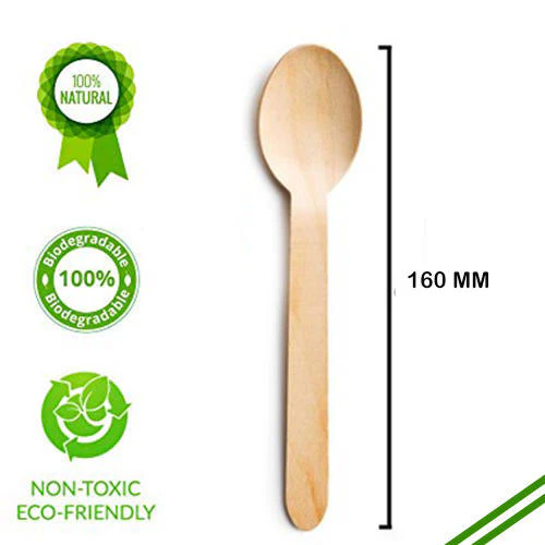 30x160mm Disposable Wooden Spoons for DIY/Home - Image 5