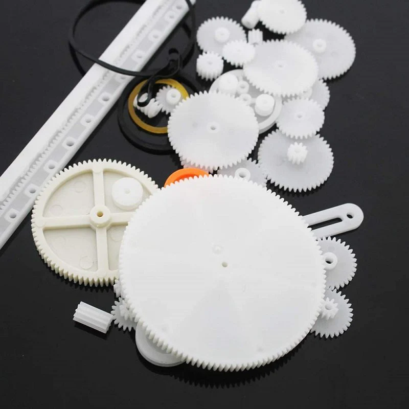 34Pcs Plastic Gear Assorted Kit Set with Various Gear and Axle Belt and Pulleys for DIY Car Robot Project - Image 4
