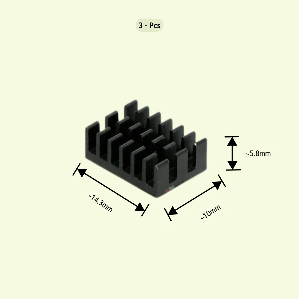 Aluminum Heatsink with Thermal Tape for Raspberry Pi 4 Model B - Black - Image 11