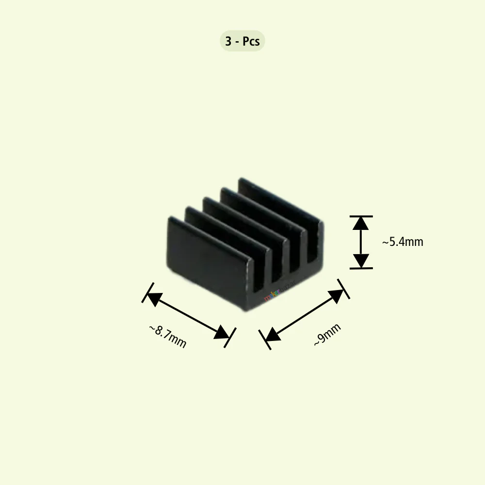 Aluminum Heatsink with Thermal Tape for Raspberry Pi 4 Model B - Black - Image 12