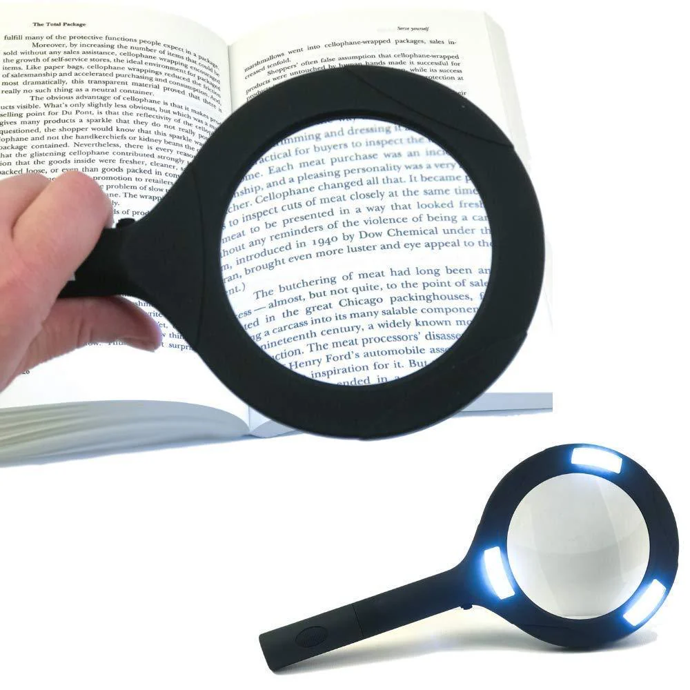 3X Power Lens and Rubberized Handle Magnifying Glass With Leds - Image 5