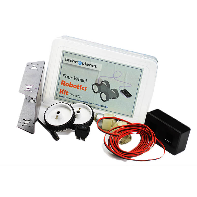Four Wheel Robotic Smart Car Complete Kit with Metal Chassis + Remote - Image 3