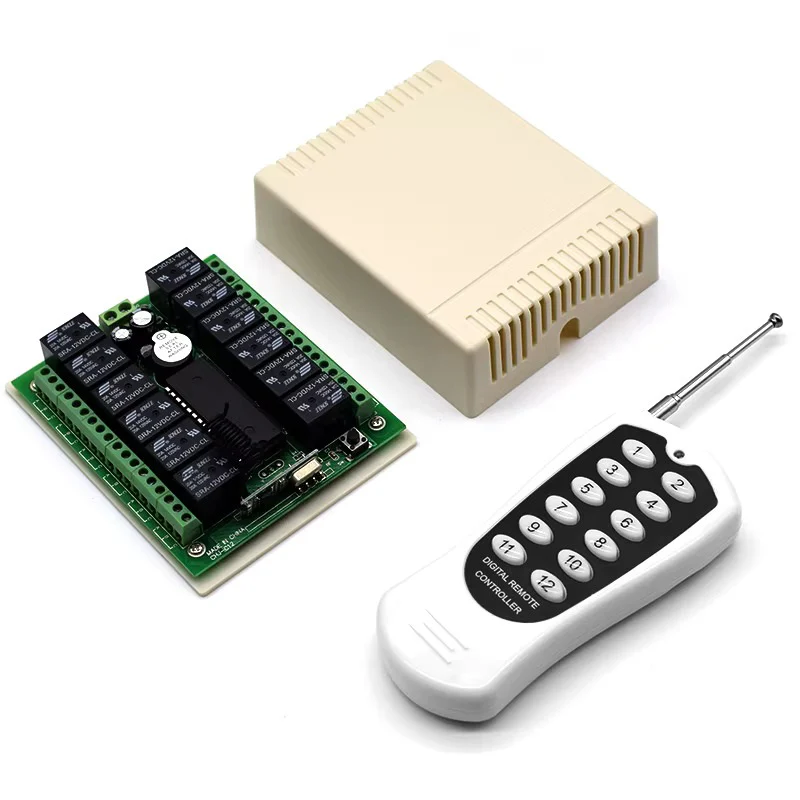 433Mhz 12-Way Learning Wireless Remote Control with Relay Switch Combo - Image 2