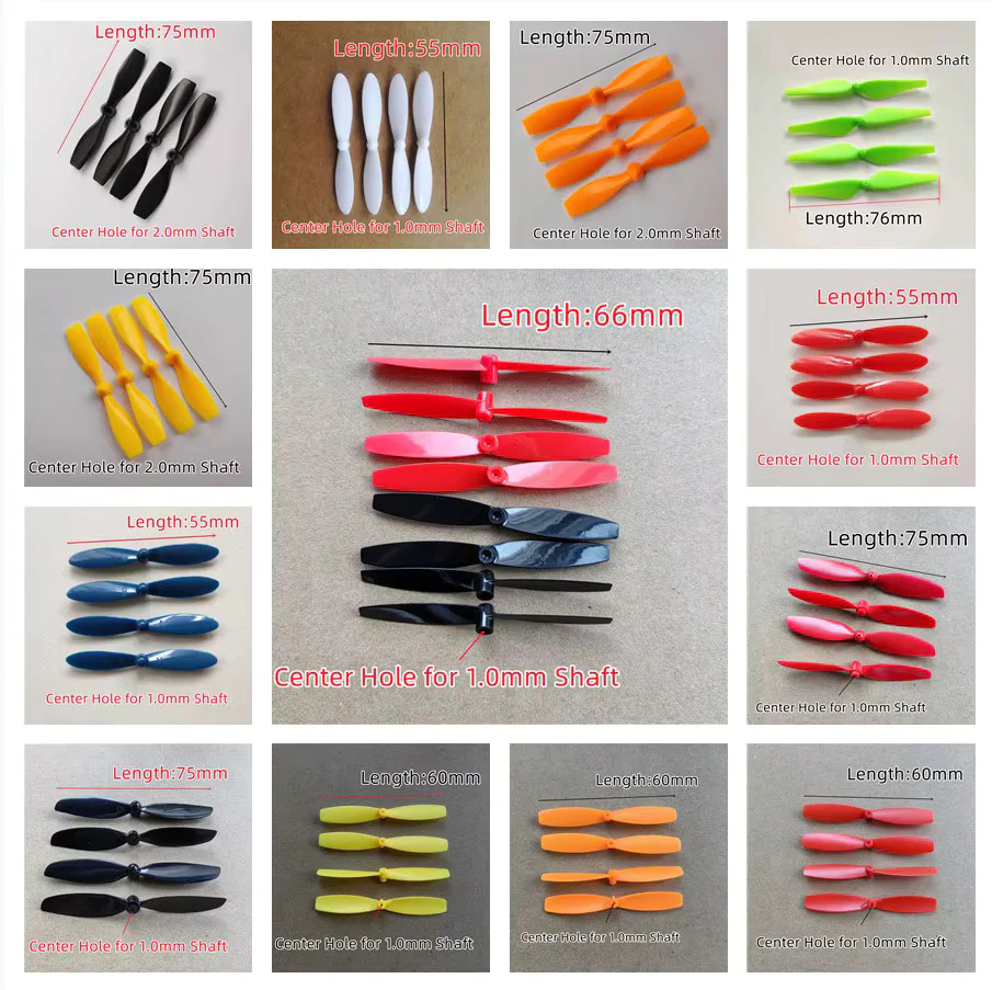 0.9mm 55mm 4pcs Two-Blade Mini Propeller Coreless Drone Motor Fan - Image 6