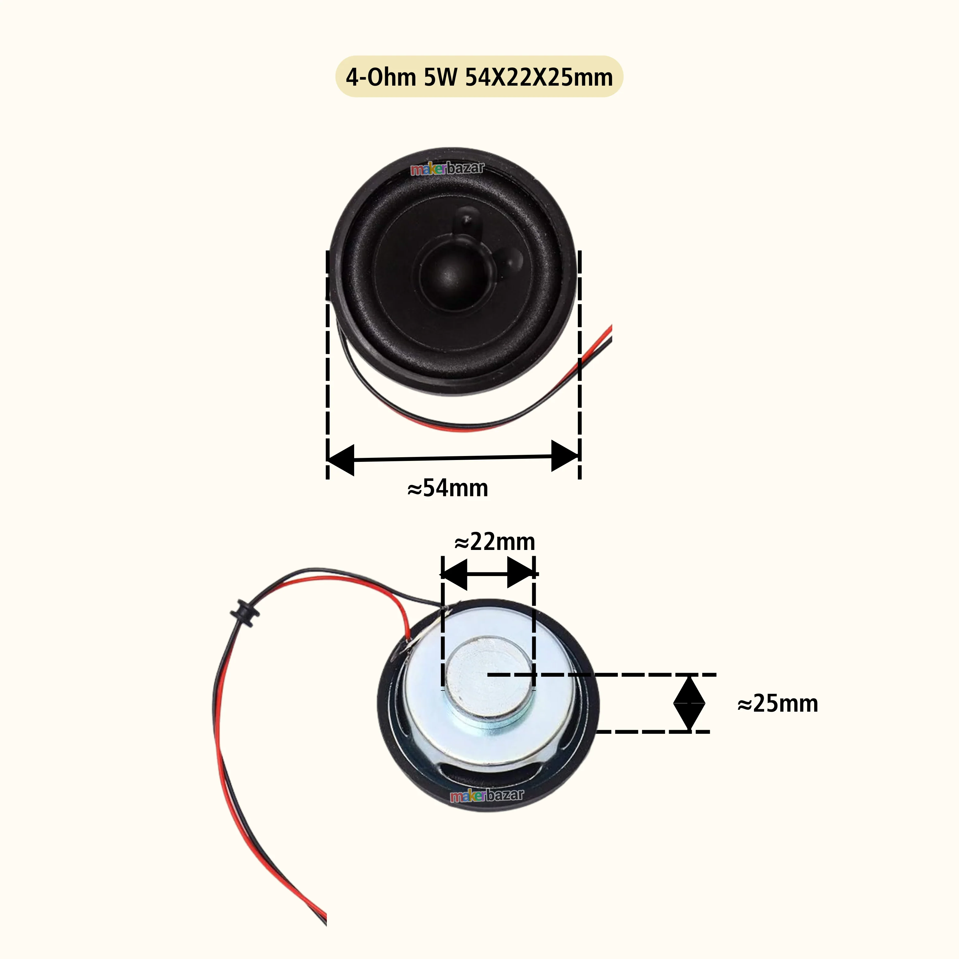 50mm 2inch Thin Speaker Internal Magnet [Without Frame] - Image 3