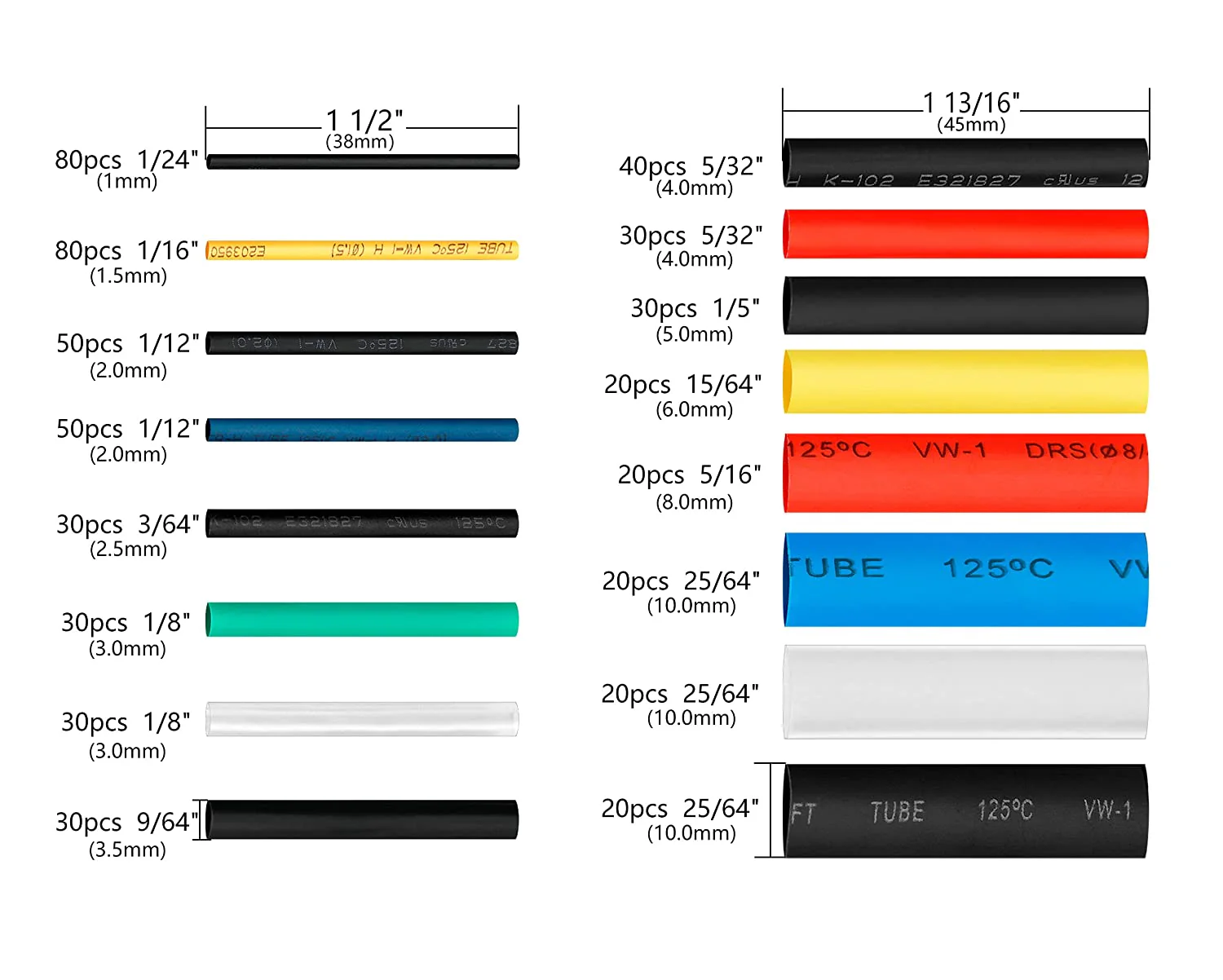 580 Pcs Heat Shrink Set Tubing Insulation Assorted kit - Image 5