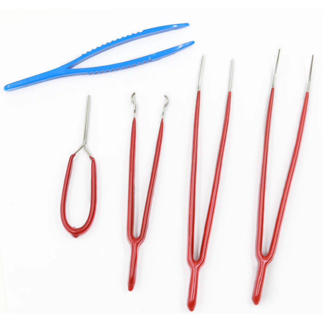 5pcs Steel Tweezers with Insulated Handle for Gadget Repair, Craft & Arts, Hobby DIY - Image 3