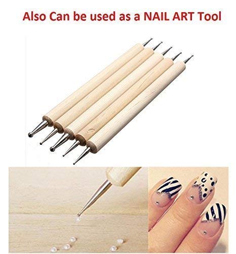 5pcs Wooden Dotting Tool Set for Clay Pottery Ceramic Nail Art DIY - Image 2