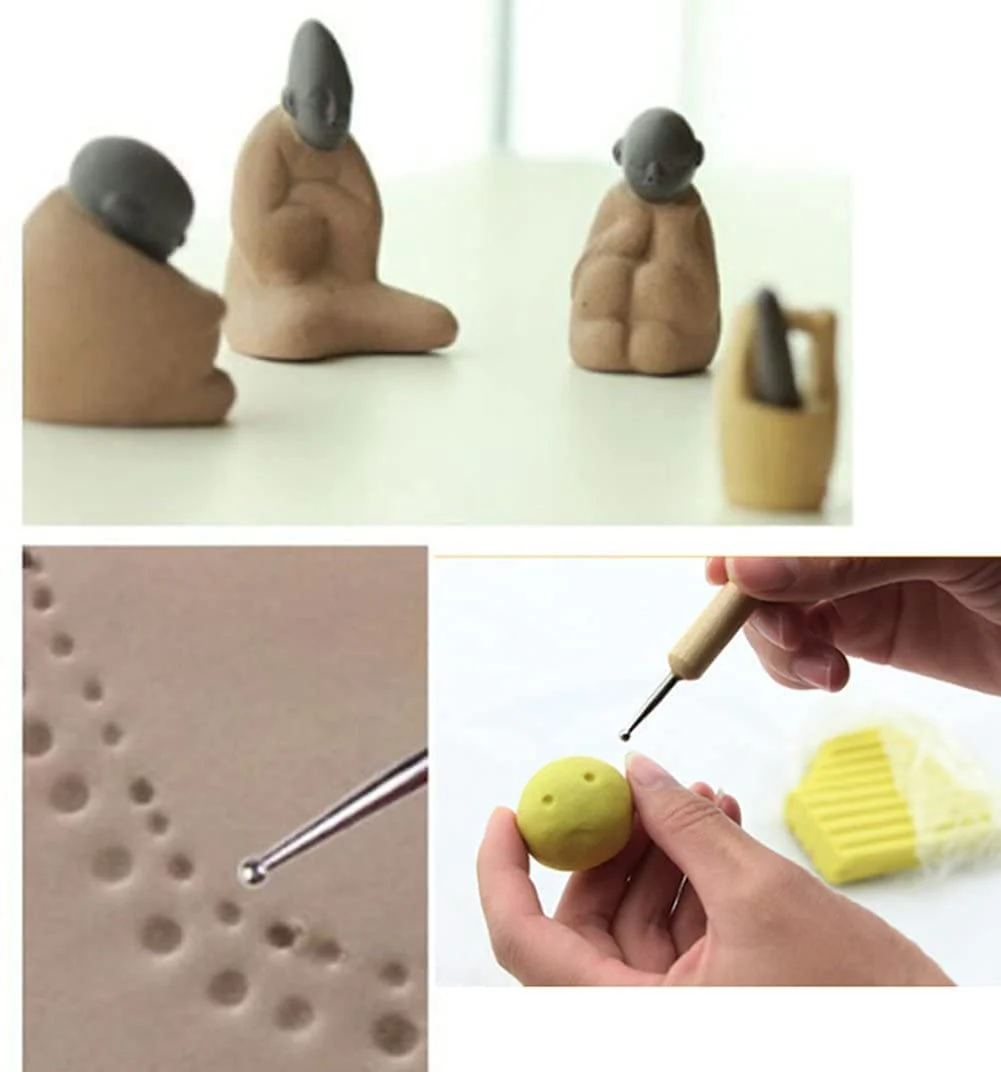 5pcs Wooden Dotting Tool Set for Clay Pottery Ceramic Nail Art DIY - Image 3