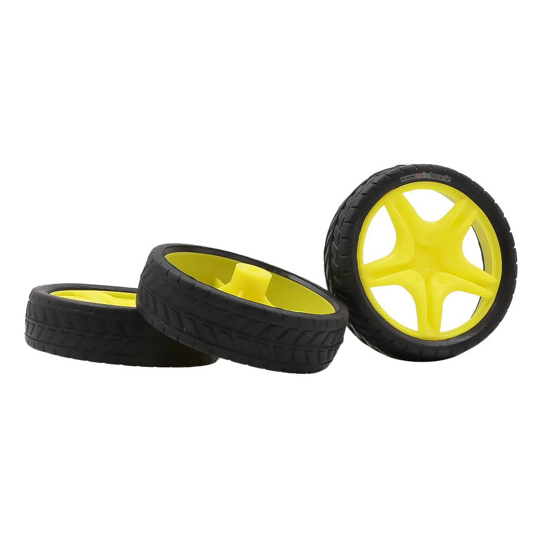 66mmX18mm Robotic Rubber Tyre Wheel for BO Motors - Image 5