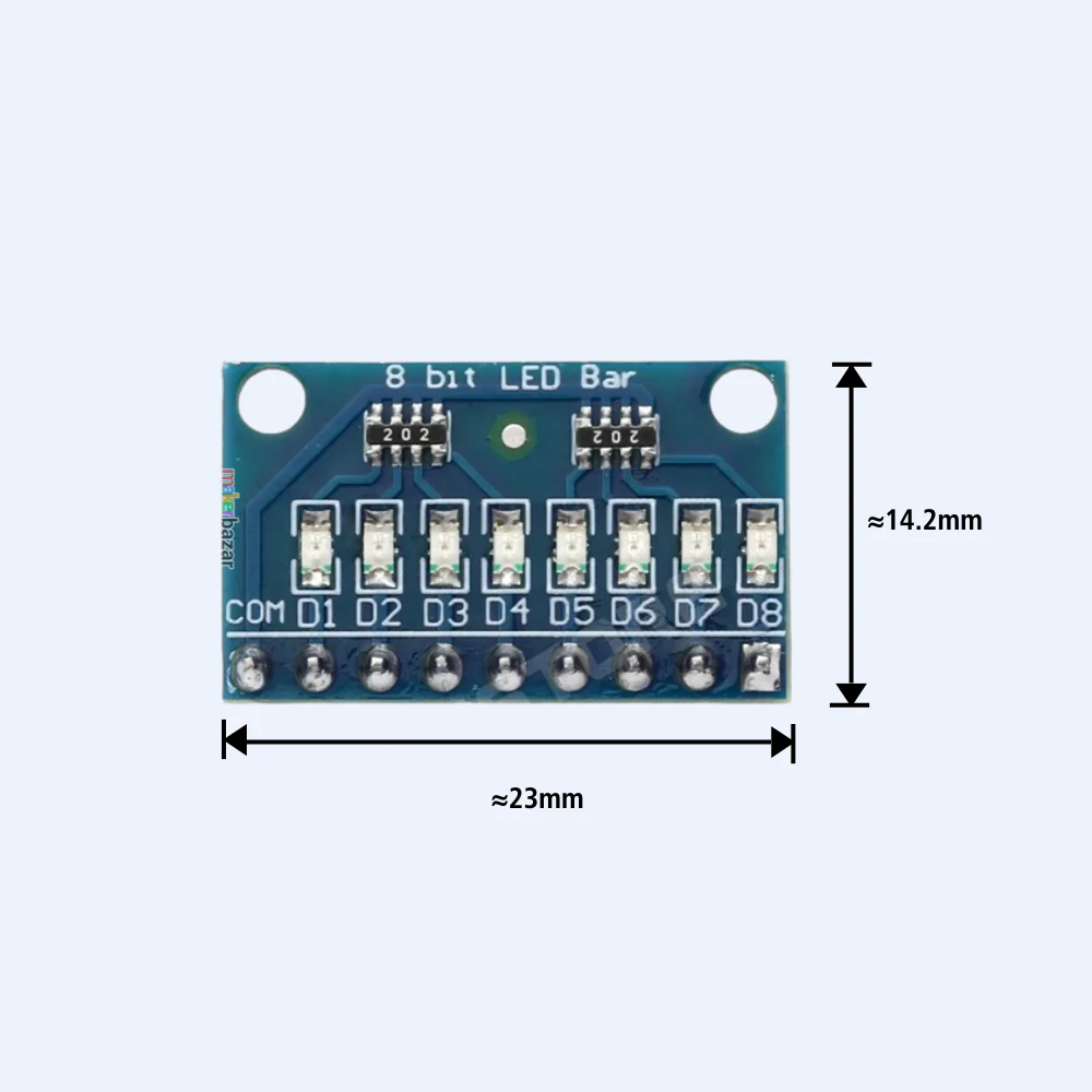 8 Bit Red/Blue LED Indicator Module 3.3V 5V Common Anode/Cathode - Image 6