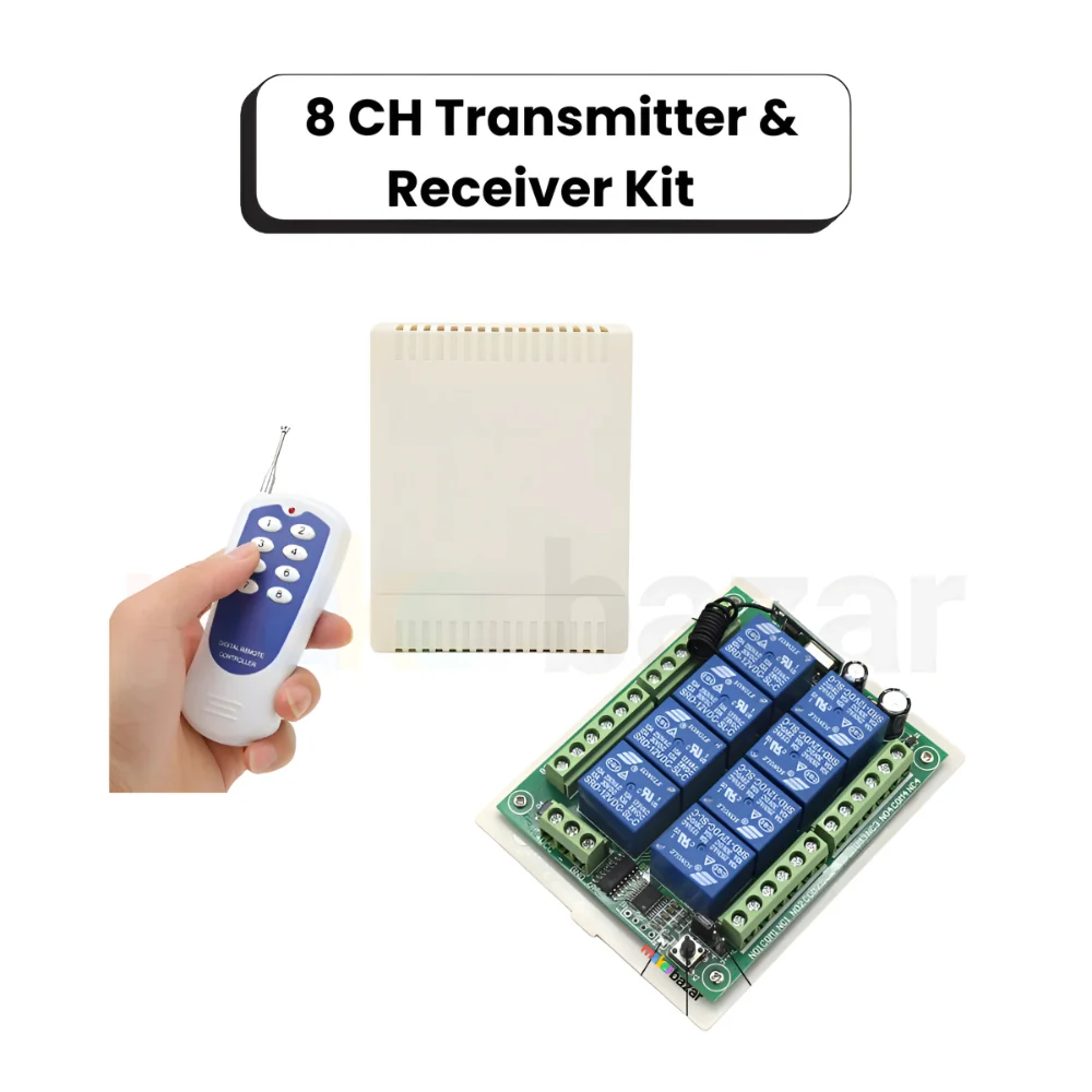 433Mhz 8-Way Learning Wireless Remote Control with Relay Switch Combo - Image 2