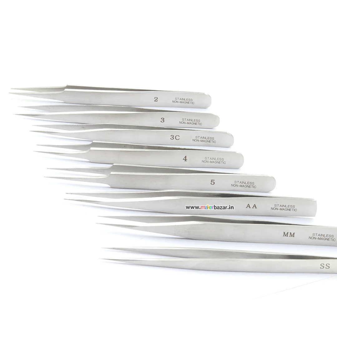 8pc Stainless Steel Tweezer Set (2,3,3C,4,5,AA,MM,SS) - Image 6