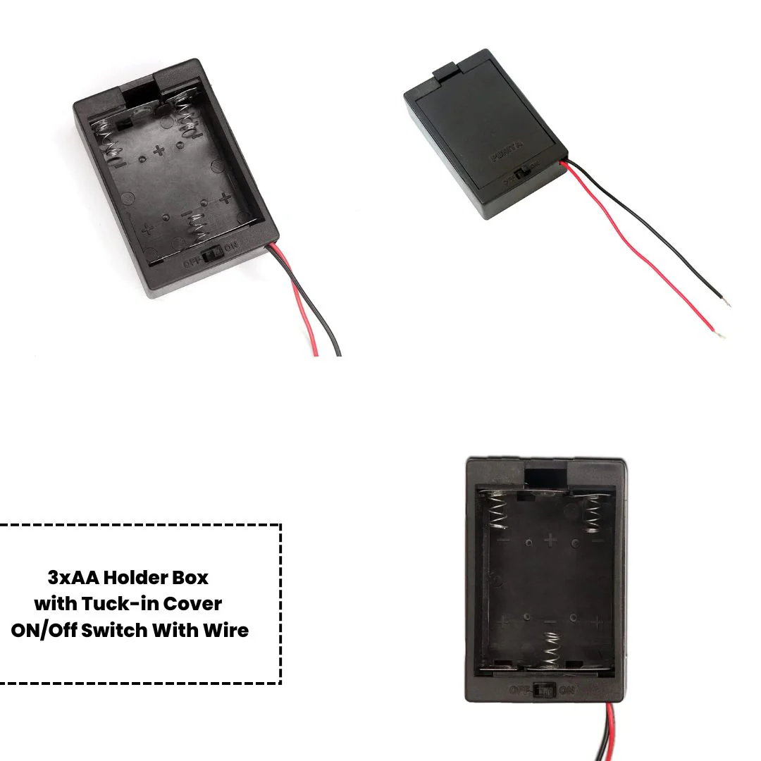 AA Cell Holder Close Plastic Case With Wire & Cover - Image 3