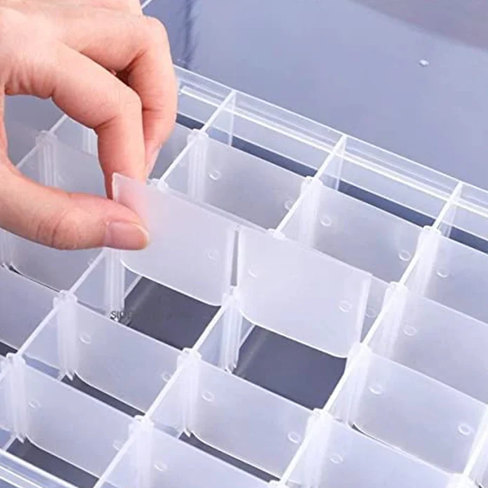 Adjustable Partition Clear Plastic Box Component Organiser - Image 5