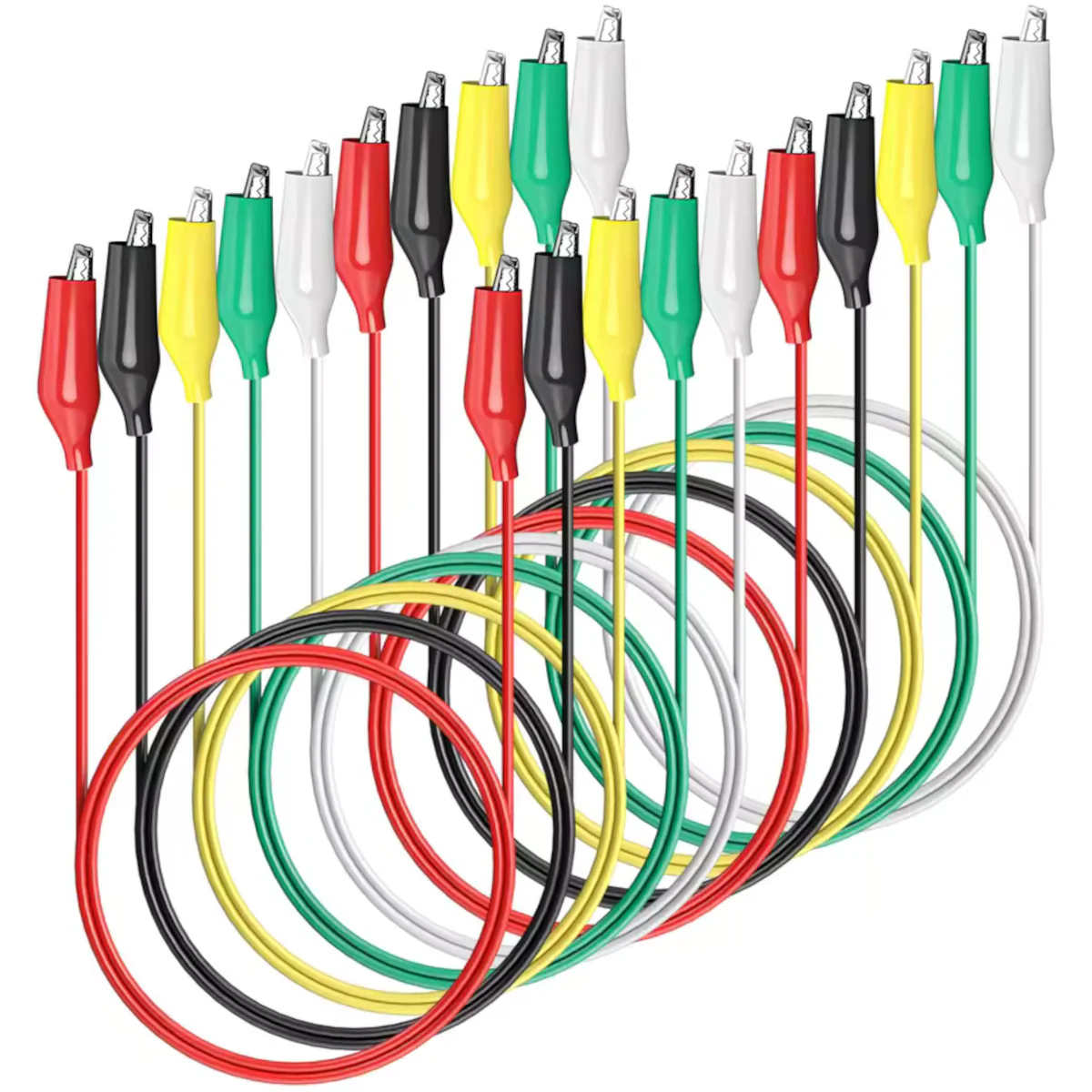 Multicolor Alligator Crocodile Clips Electrical Test Lead Wire 19in/50cm - Image 4