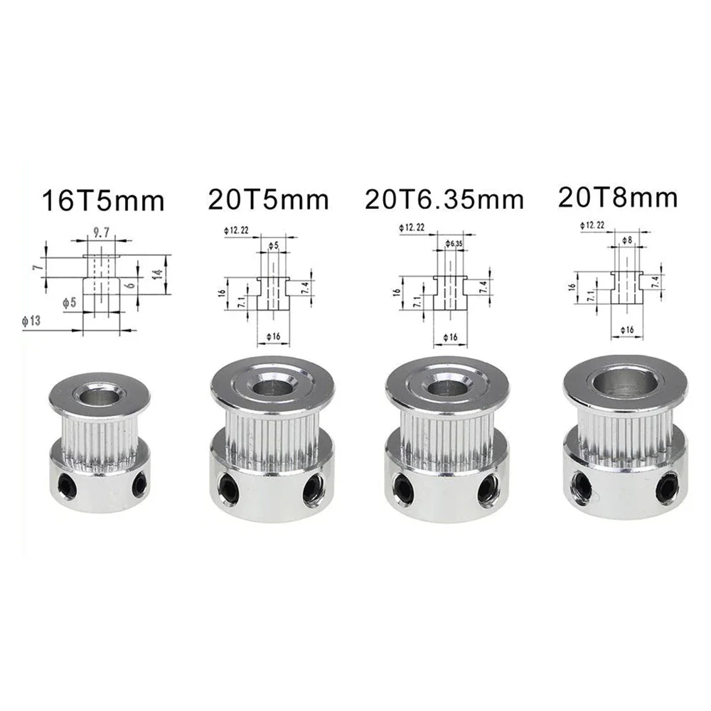 Aluminum GT2 Timing Pulley 20 Tooth 5mm Bore For 6mm Belt - Image 4