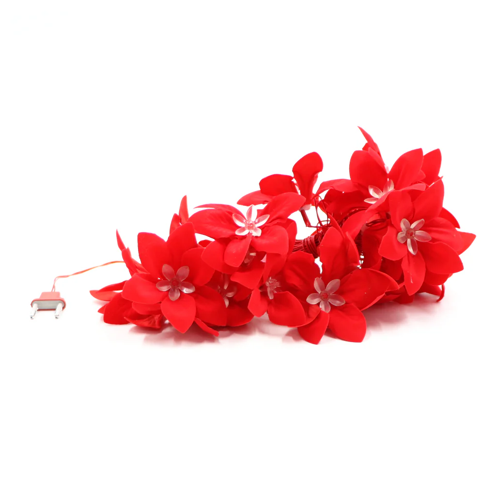 Big Red Flower 24 LED String Fairy Lights - Image 4