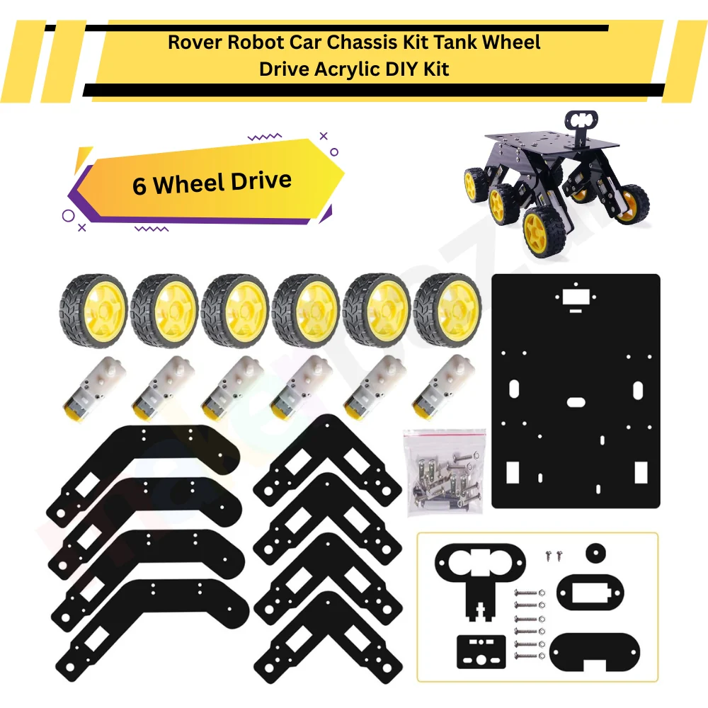 Rover Robot Car Chassis Kit Tank Wheel Drive Acrylic DIY Kit - Image 3