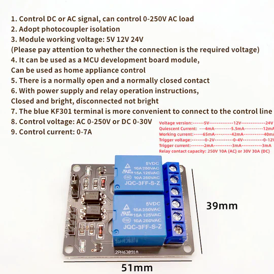 Blue Relay Board Module with Low Level Trigger Optocoupler - Image 7