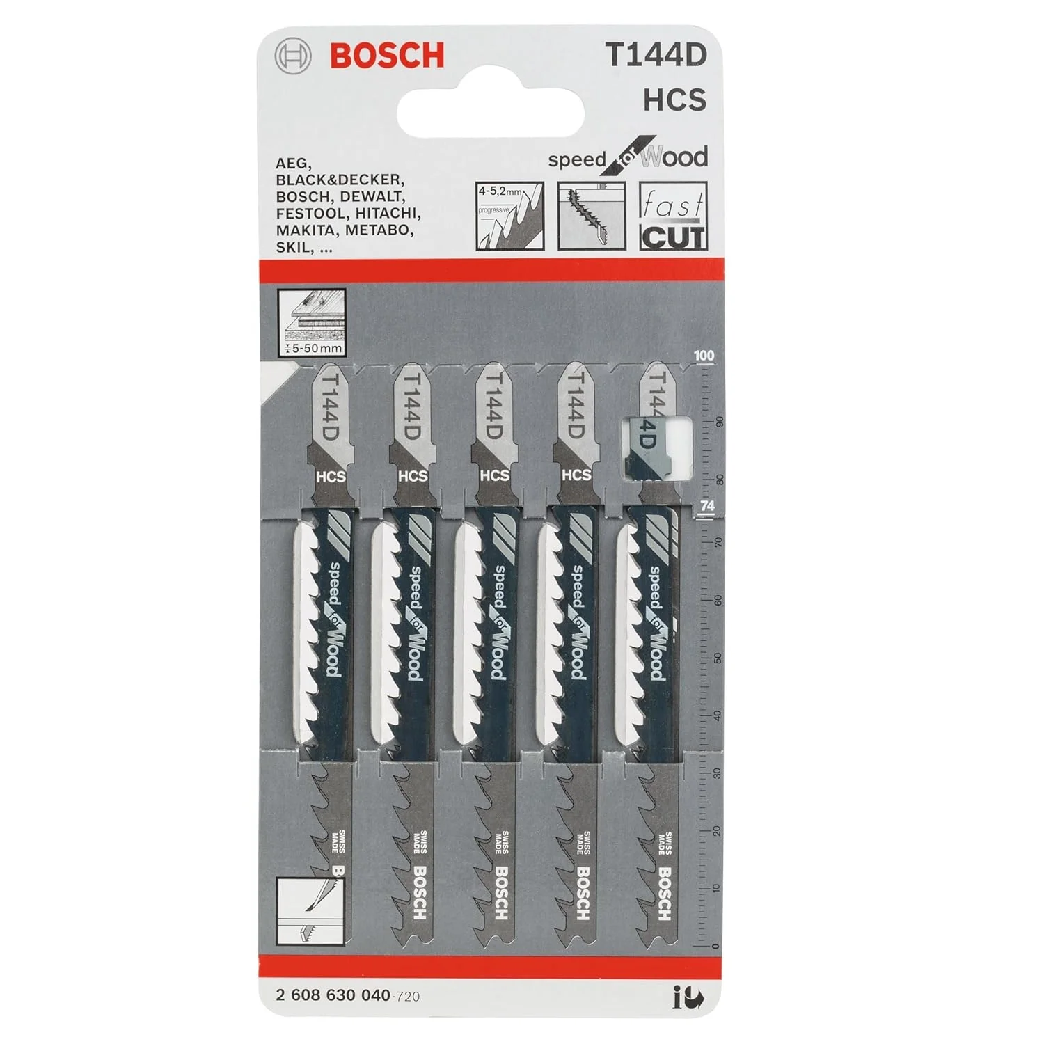 Bosch Jigsaw Blades Spare Cutter for Plastic/Wood/Metal [Pack of 5] - Image 4