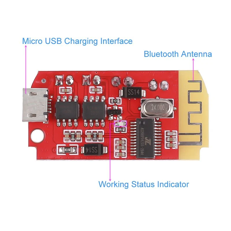 CT14 Bluetooth 4.2 F Class 5W+5W Stereo Audio Amplifier Module with Onboard Micro-USB battery Charging - Image 6