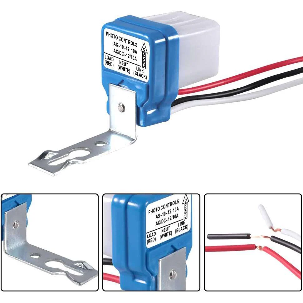 10A Automatic On/Off Photocell Street Lamp Light Switch Controller Photo Control Photo Switch Sensor - Image 4