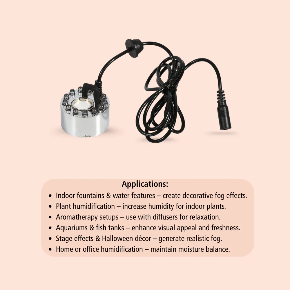 DC24V 16MM 12LED Alloy Air Humidifier Mist Maker 46MM*38MM - Image 5