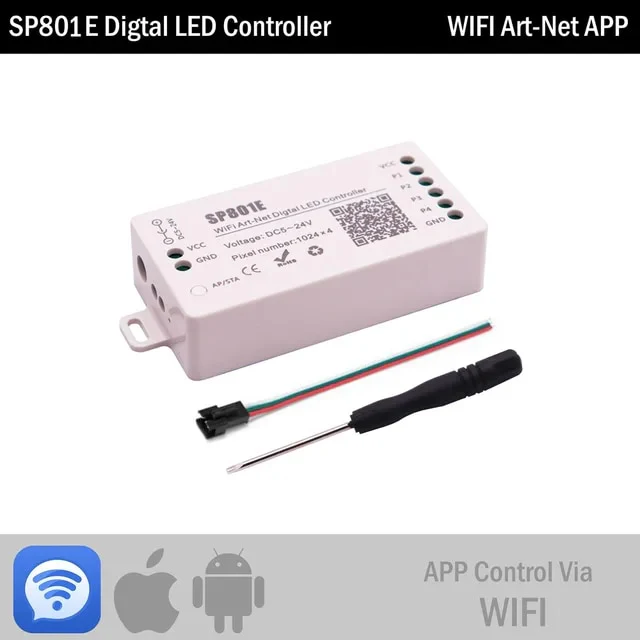 DC5-24V WiFi/Bluetooth SPI Music Spectrum Controller For Addressable WS2812B SK6812 LED Strip Lights - Image 10