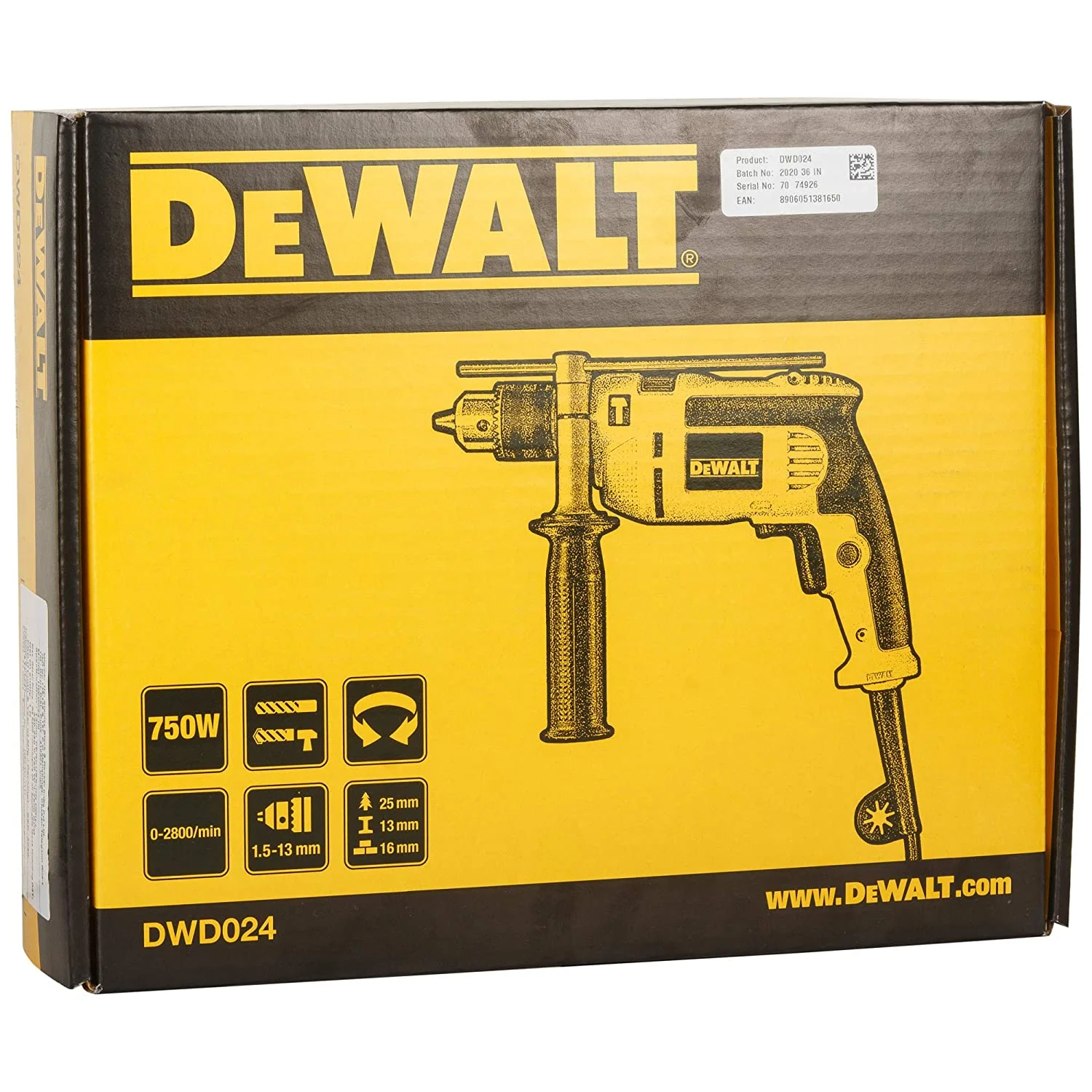Dewalt: DWD024-IN 750W 13mm Impact Drill Machine - Image 3