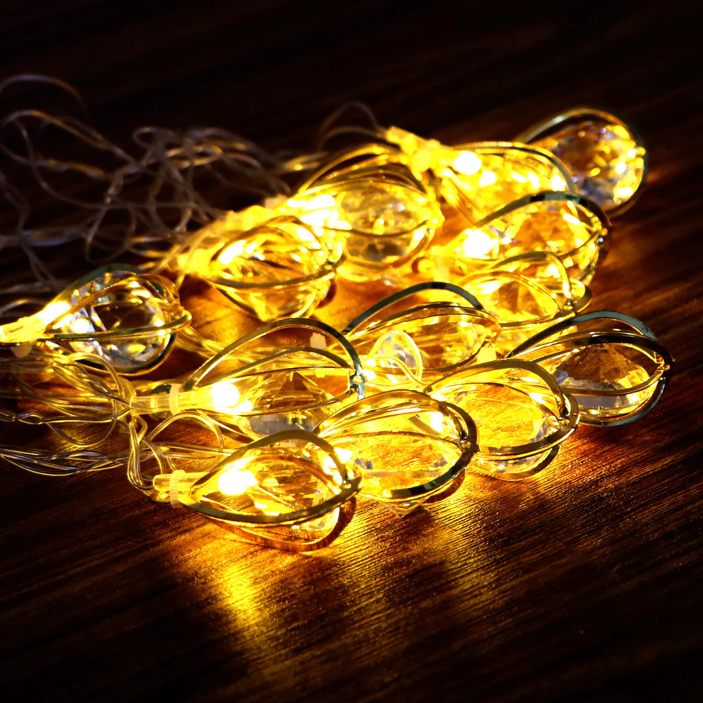 Diamond-in-Baloon 14 LED Golden String Lights - Image 8