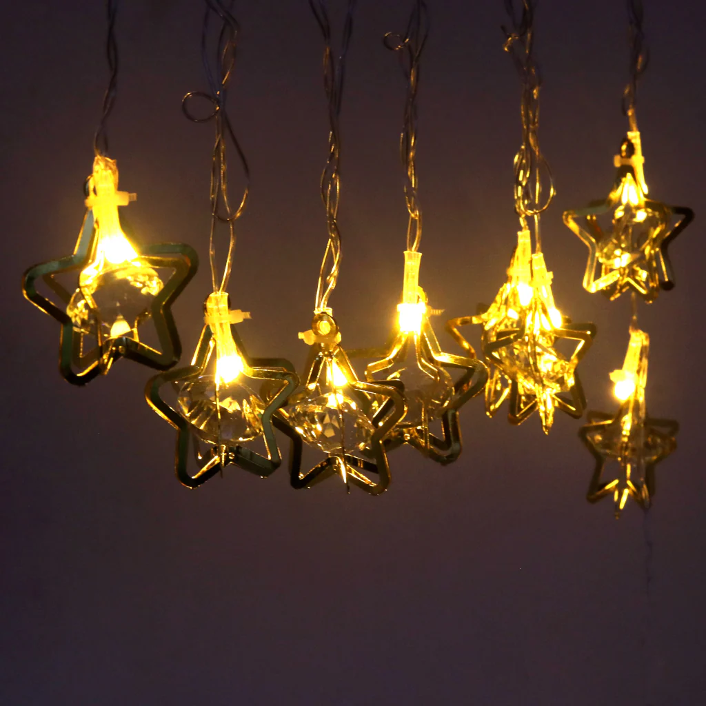 Diamond-in-Star 14 LED Golden String Lights - Image 5