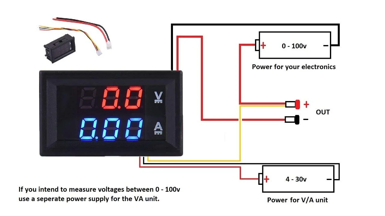 0-100V Dual LED Voltmeter Ammeter Monitor Panel (Without Shunt) - Image 4