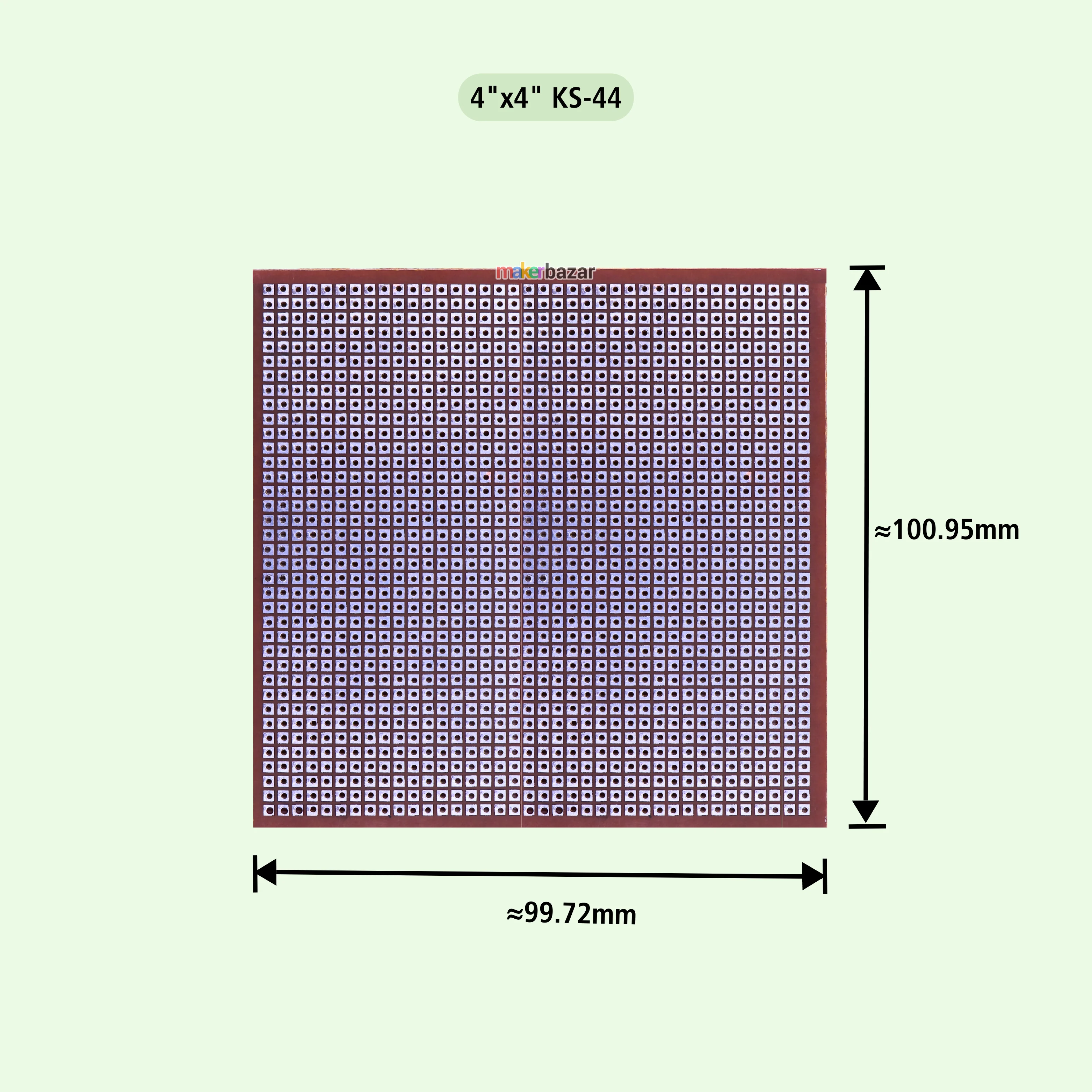 Univolt: Dot Board / Perforated Vero Board/ Single Sided Zero Board (Good Quality) - Tinted Copper - Image 8