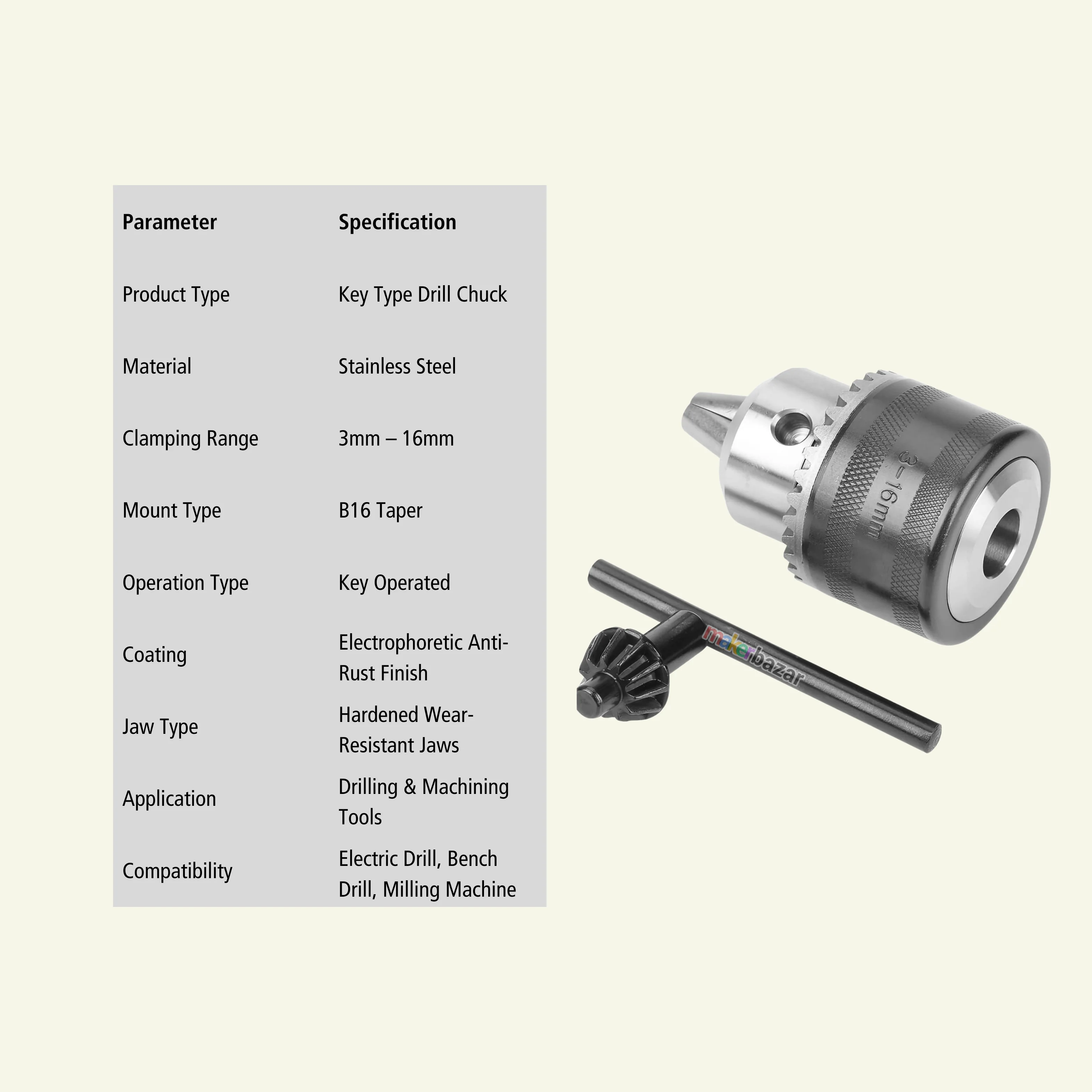 Drill Chuck with Key - Image 7