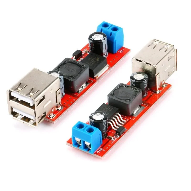 Dual USB Input 9V / 12V / 24V / 36V Car Charger Switch 5V DC-DC Power Supply Module 3A Buck Regulator - Image 2