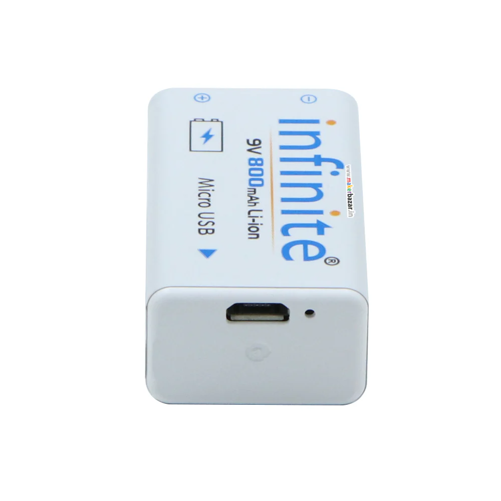Envie: Infinite ERB-9V-MU 9volt 800mAh USB Rechargeable Li-ion Battery - Image 3