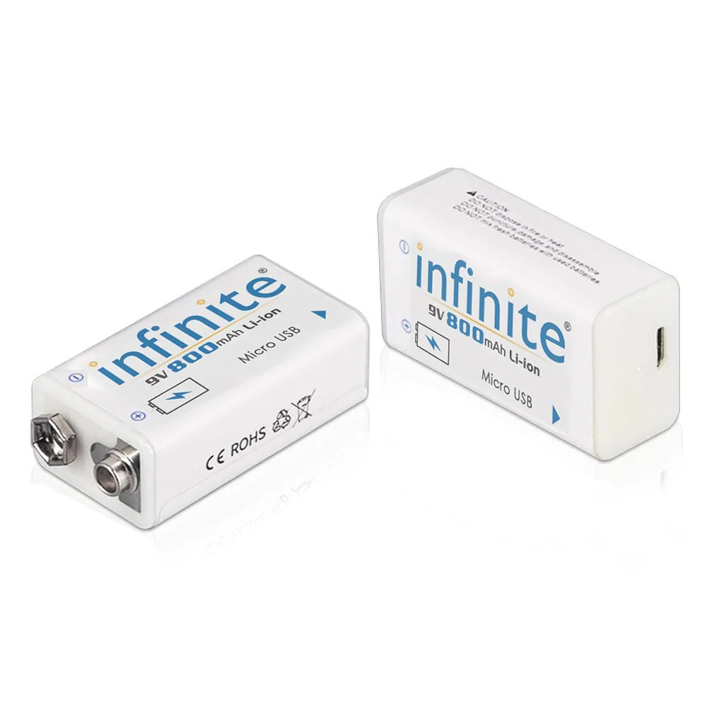 Envie: Infinite ERB-9V-MU 9volt 800mAh USB Rechargeable Li-ion Battery - Image 7