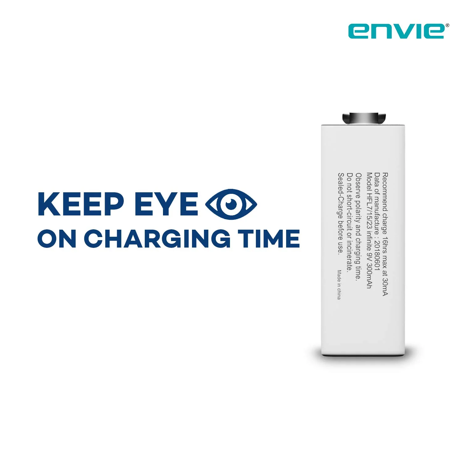 Envie: Infinite R22/PP3 9volt 300mAh Rechargeable Ni-MH Battery - Image 4