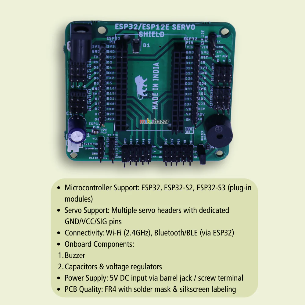 ESP32 Servo Development Board | Multi-Servo Control Shield for IoT & Robotics - Image 3