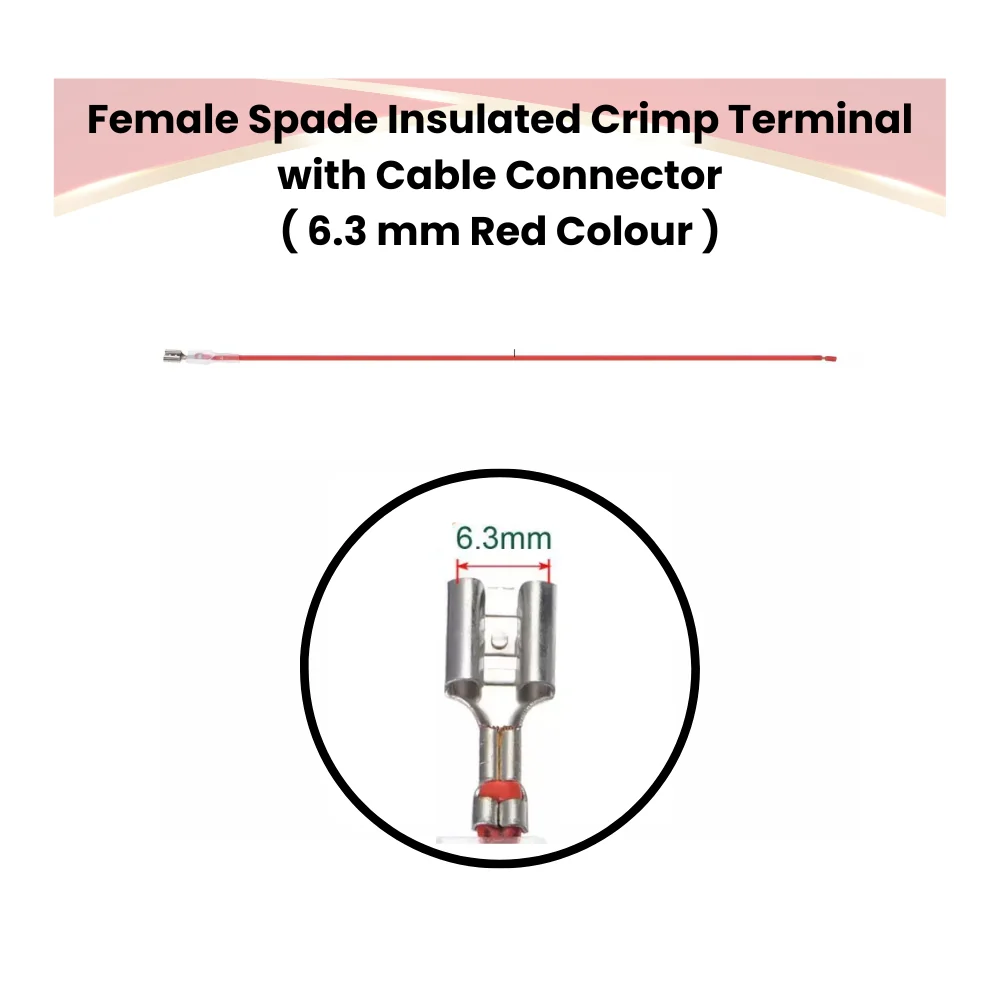 Female Spade Insulated Crimp Terminal with Cable Connector - Image 6
