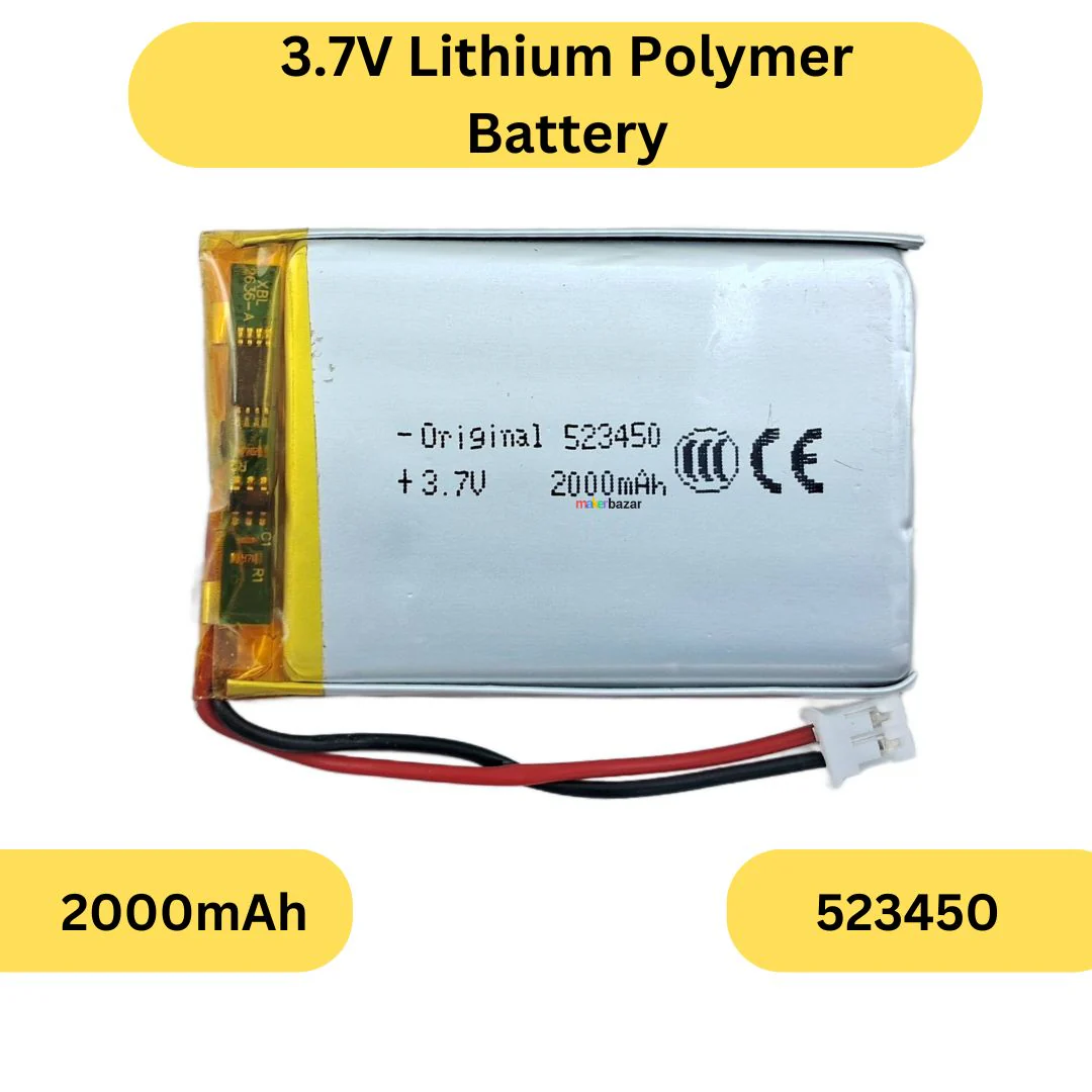 Generic: 3.7V 2000mAh Lipo Battery - Single Cell Lithium Polymer Battery - Image 5